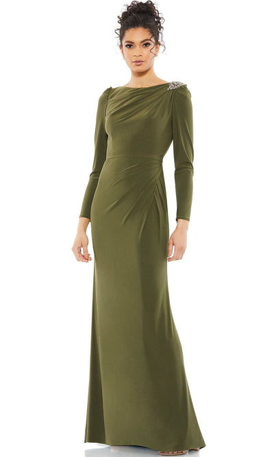 Mac Duggal 55695 - Bateau Evening Dress | Couture Candy Special Occasion Dress 2 / Olive