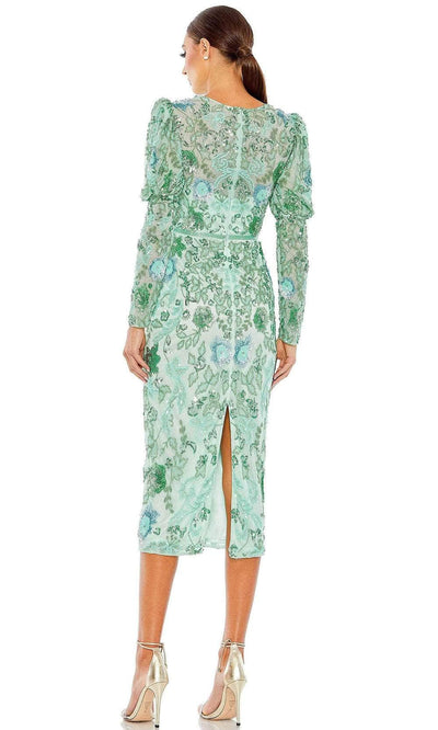 Mac Duggal 5590 - Long Sleeved Tea Length Dress Special Occasion Dress
