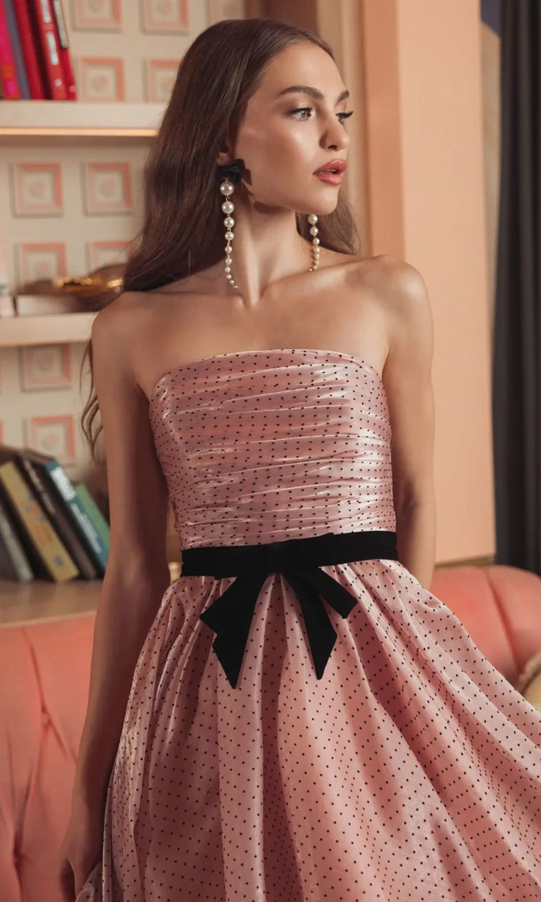 Mac Duggal 56184 - Polka Dot Bow Waistband Prom Dress