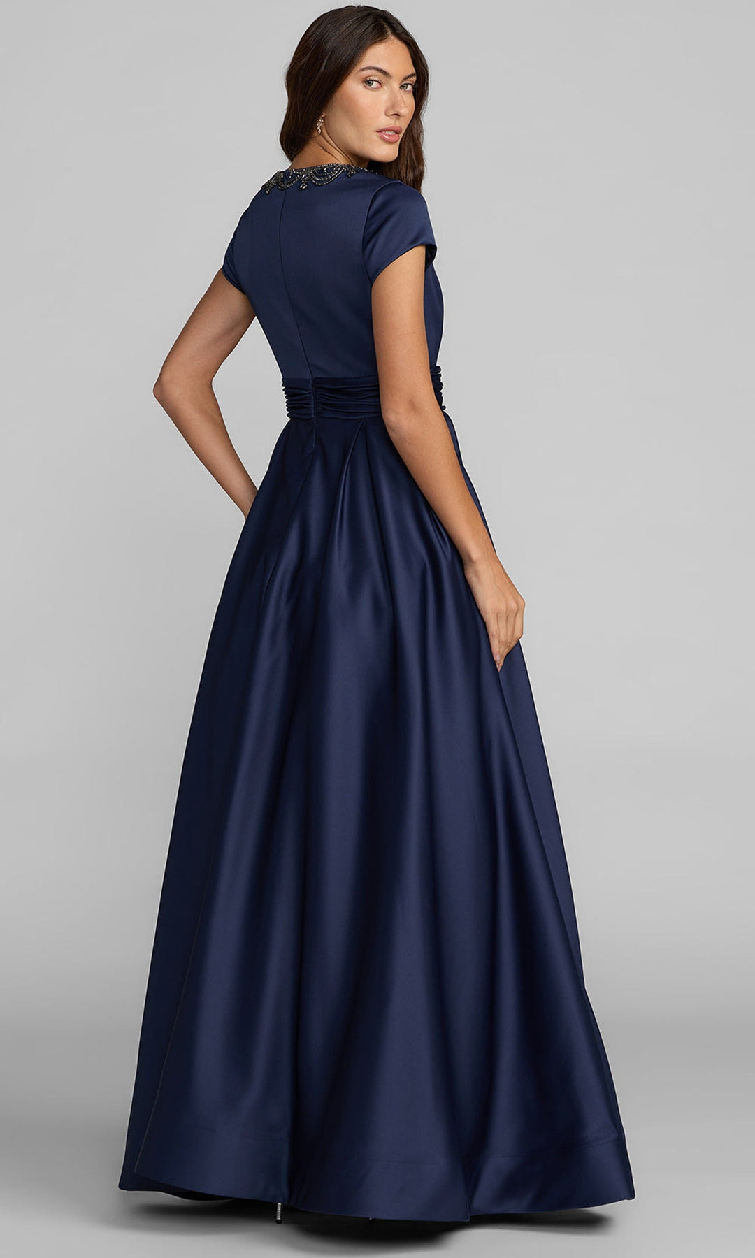Mac Duggal 56401 - Rhinestone Trim Cap Sleeve Evening Gown