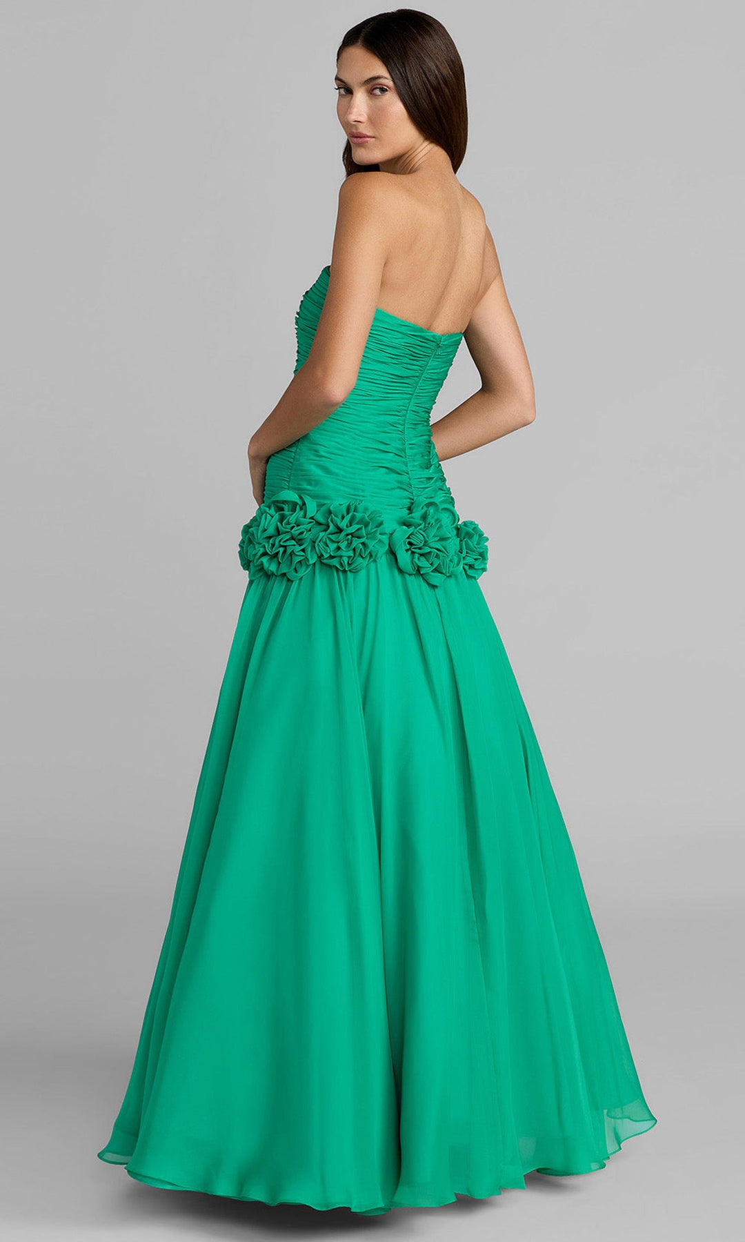 Mac Duggal 56428 - Ruched Strapless Drop Waist Evening Gown