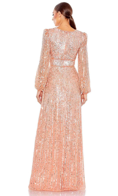 Mac Duggal 5643 - Puff Sleeved Sequin Evening Gown Special Occasion Dress