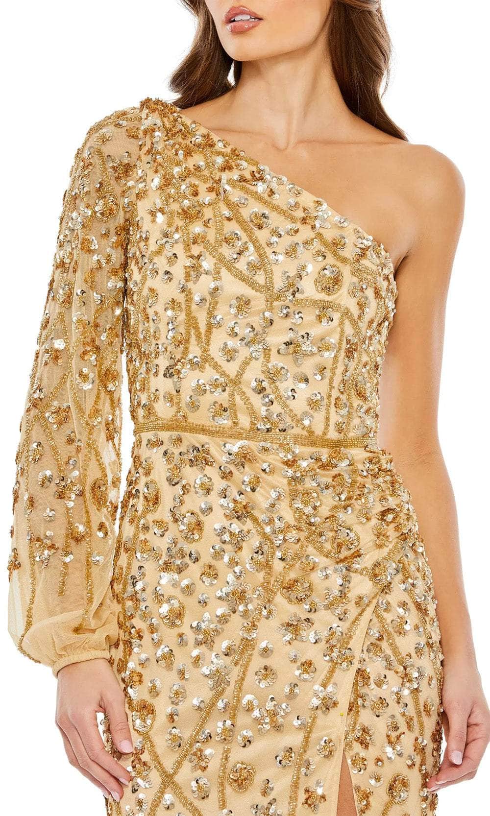 Mac Duggal 5659 - Beaded One Shoulder Evening Gown Evening Dresses Dresses