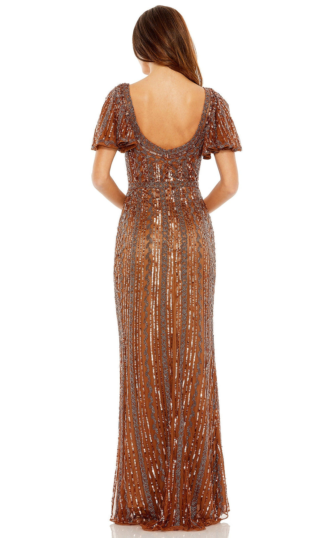 Mac Duggal 5914 - Beaded Mesh Column Prom Gown