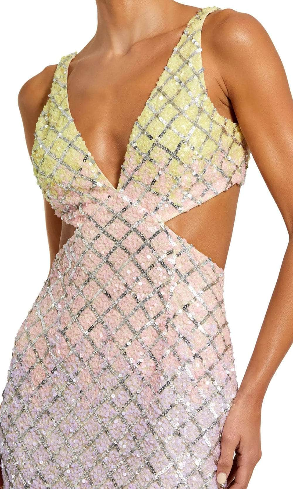 Mac Duggal 6049 - Deep V-Neck Sequin Embellished Dress Prom Dresses