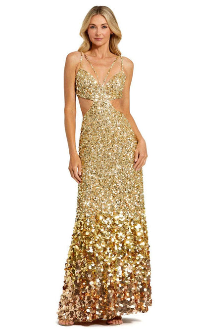 Mac Duggal 6077 - Ombre Sequin Evening Dress Evening Dresses 0 / Gold
