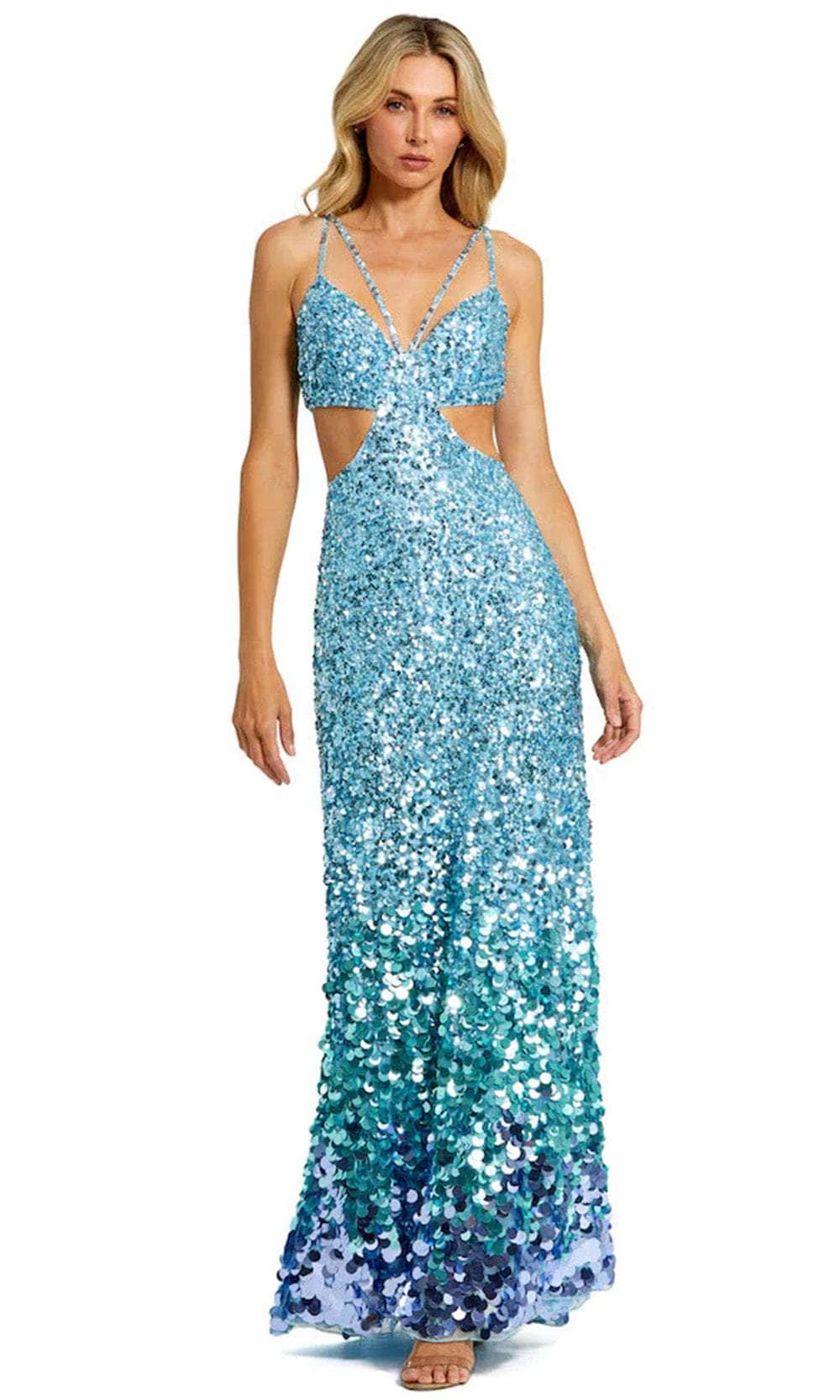 Mac Duggal 6077 - Ombre Sequin Evening Dress Evening Dresses 0 / Ice Blue