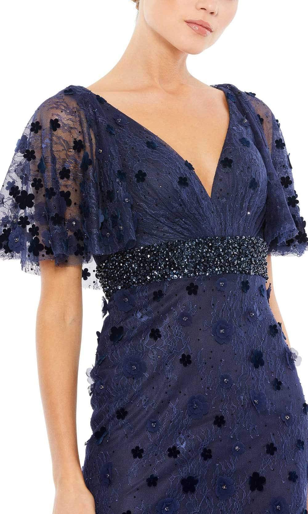 Mac Duggal - 67712 V Neck Bell Sleeve Lace Dress Evening Dresses