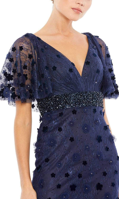 Mac Duggal - 67712 V Neck Bell Sleeve Lace Dress Evening Dresses