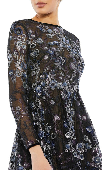 Mac Duggal 67851 - Floral Sequin Motif Cocktail Dress Special Occasion Dress