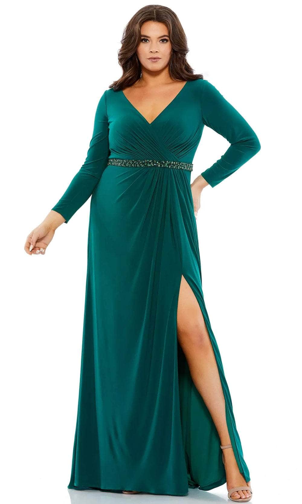 Mac Duggal 67899 - Long Sleeve V-Neck Evening Dress Evening Dresses