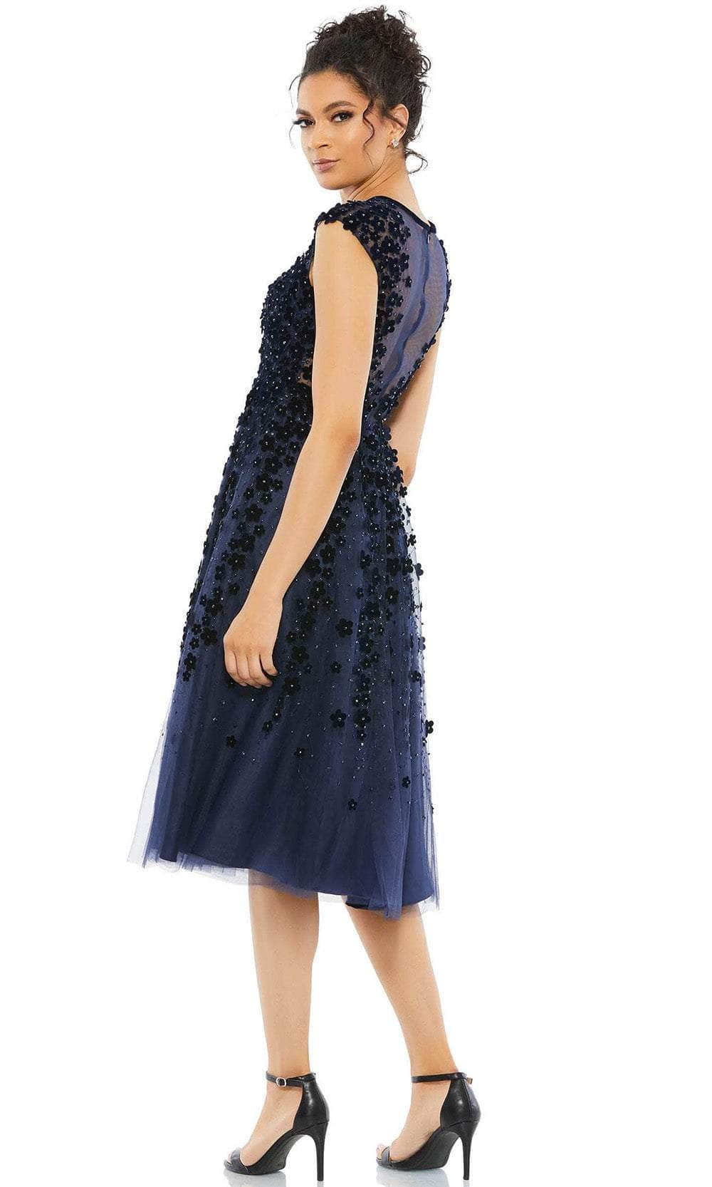 Mac Duggal 67910 - Cap Sleeve Floral Applique Cocktail Dress Special Occasion Dress