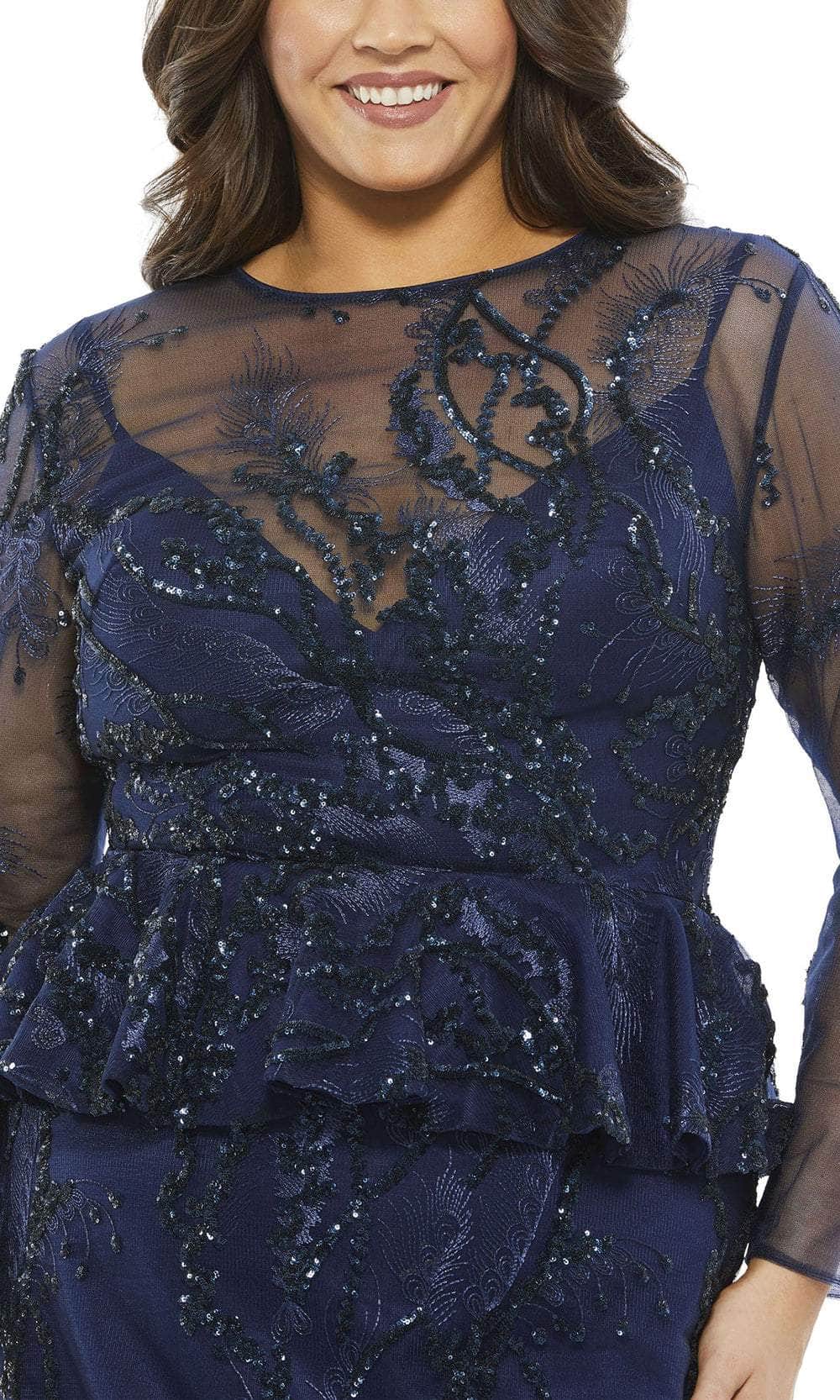 Mac Duggal 67930 - Embellished Peplum Midi Dress Wedding Guest