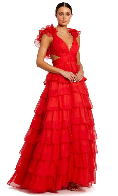 Mac Duggal 67959 - Tiered A-Line Evening Dress Prom Dresses 0 / Red