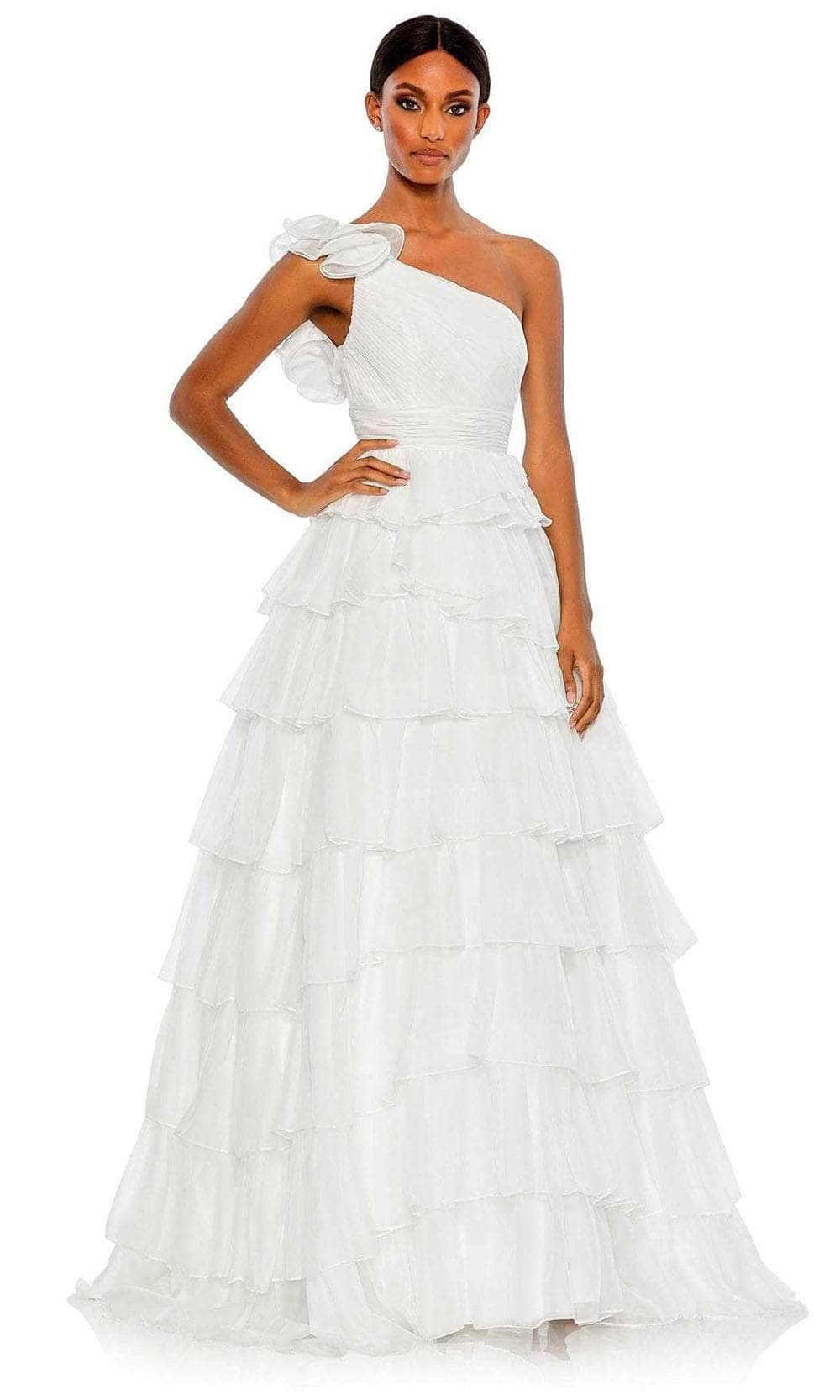 Mac Duggal 67979 - Tiered A-Line Prom Gown Prom Dresses 0 / White