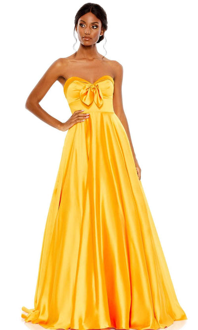 Mac Duggal 67995 - Strapless Sweetheart Neck Long Gown Special Occasion Dress 0 / Marigold