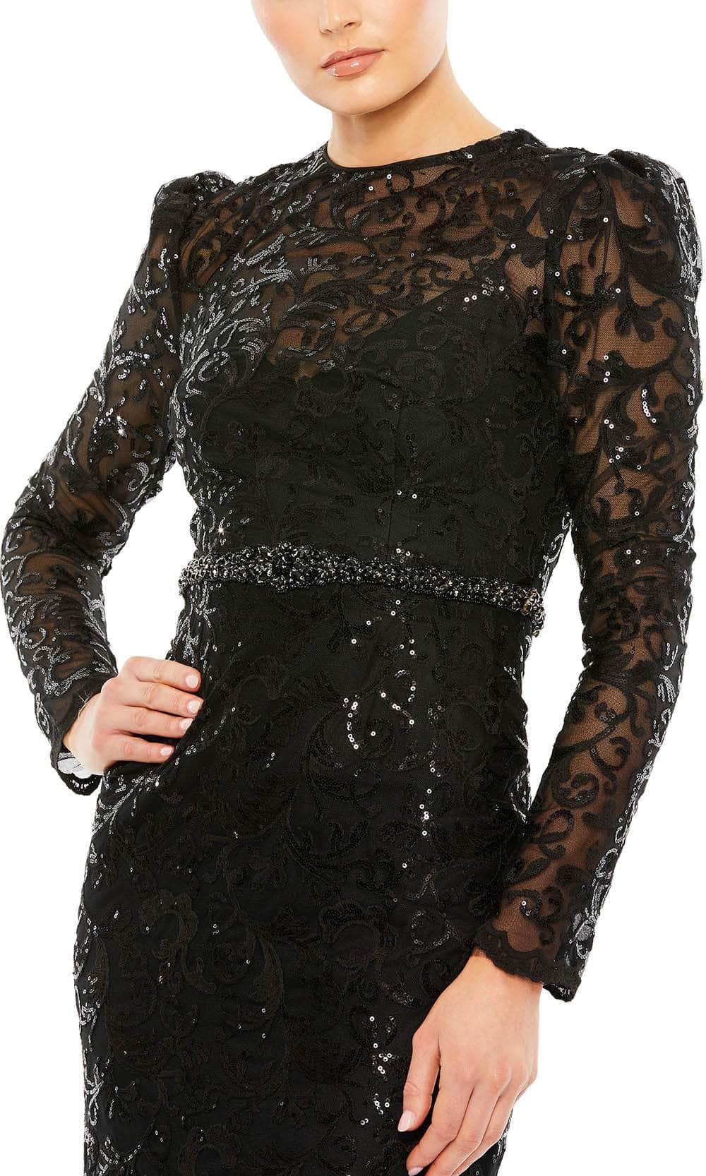 Mac Duggal 68011 - Sequin Embroidered Sheath Prom Dress Prom Dresses