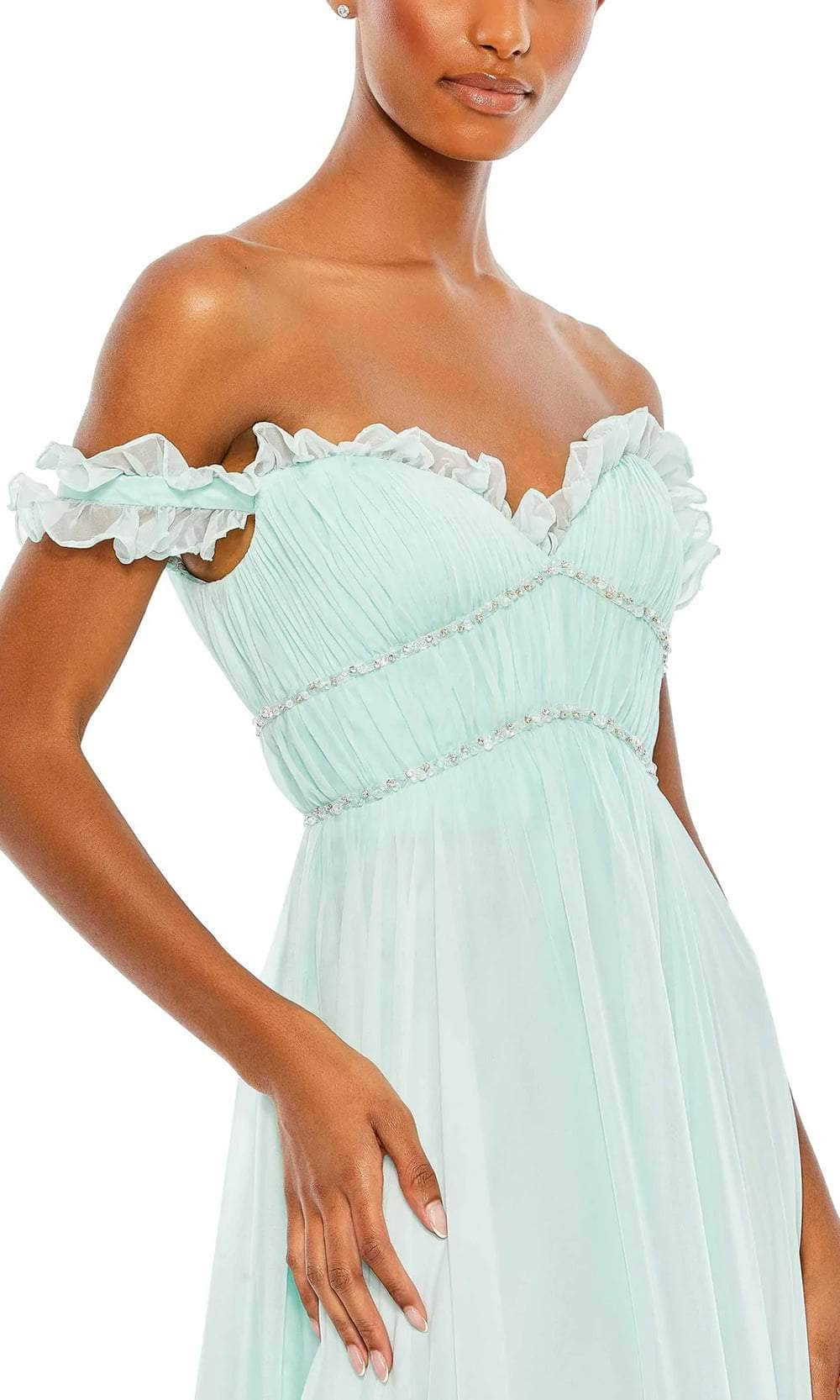 Mac Duggal 68086 - Off Shoulder Ruffled A-Line Prom Dress Prom Dresses
