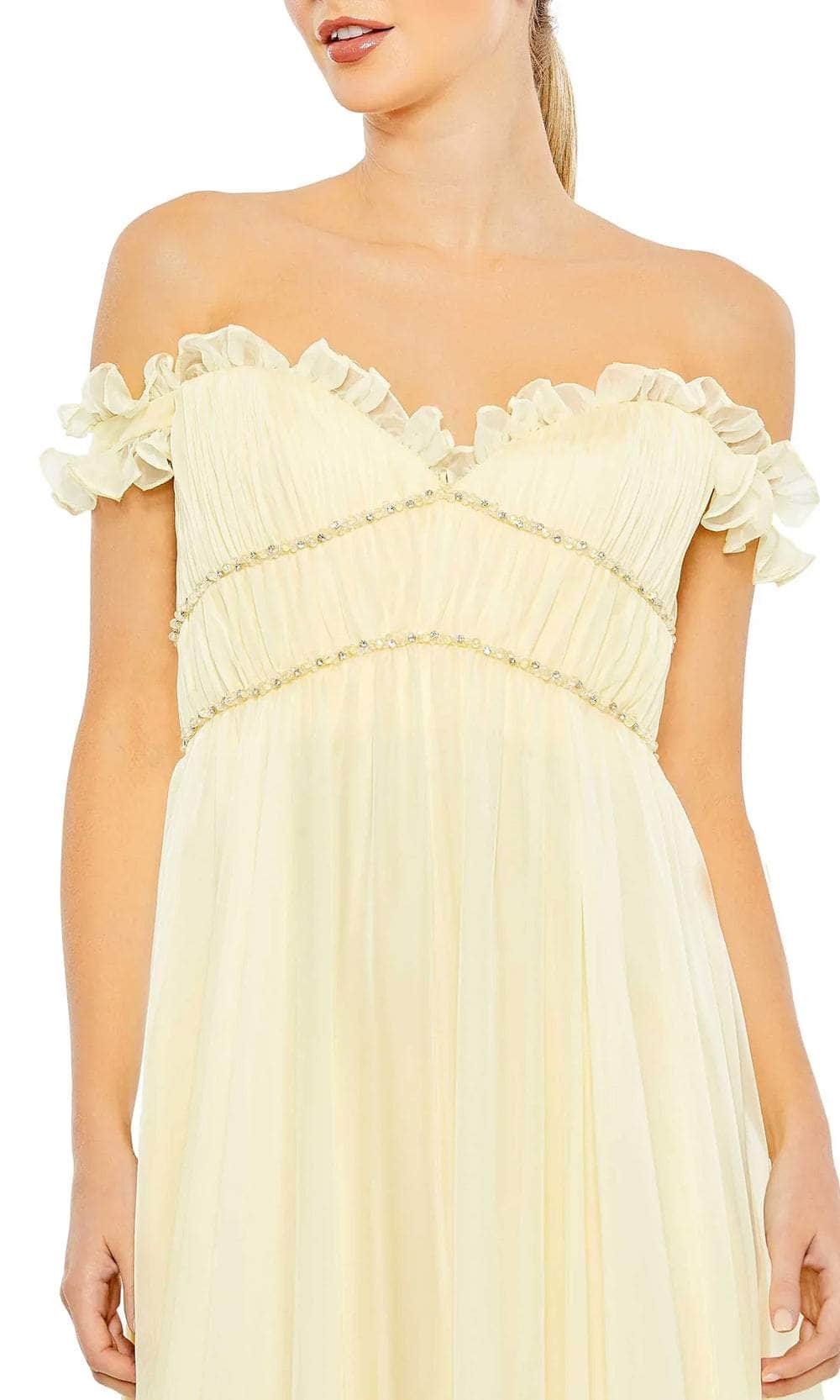 Mac Duggal 68086 - Off Shoulder Ruffled A-Line Prom Dress Prom Dresses