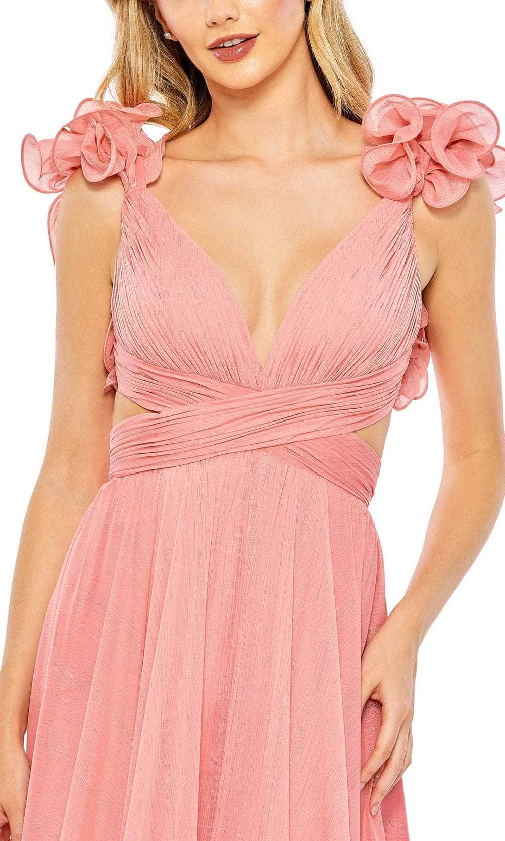 Mac Duggal 68094 - Ruffled Shoulder Flowy Crisscross Dress Prom Dresses