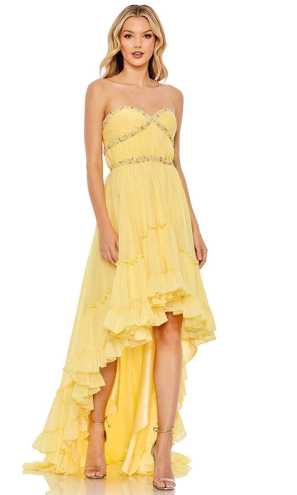Mac Duggal 68096 - Sweetheart High Low Prom Dress Prom Dresses 0 / Lemon