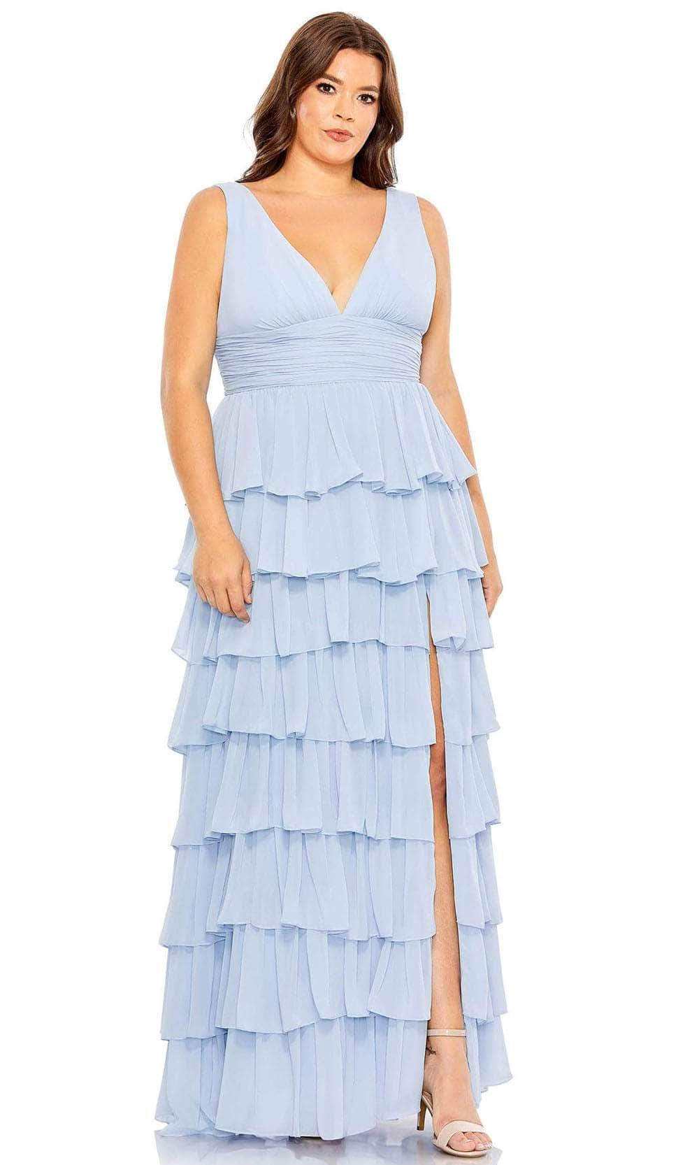 Mac Duggal 68119 - Sleeveless Tiered Dress Special Occasion Dress 14 / Powder Blue