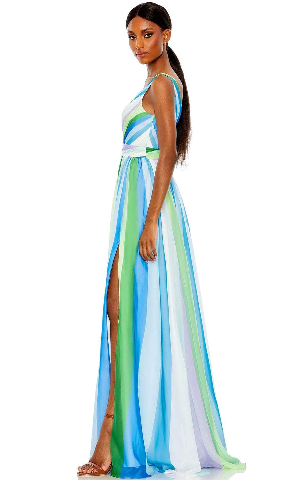 Mac Duggal 68151 - Sleeveless Striped Prom Dress Prom Dresses
