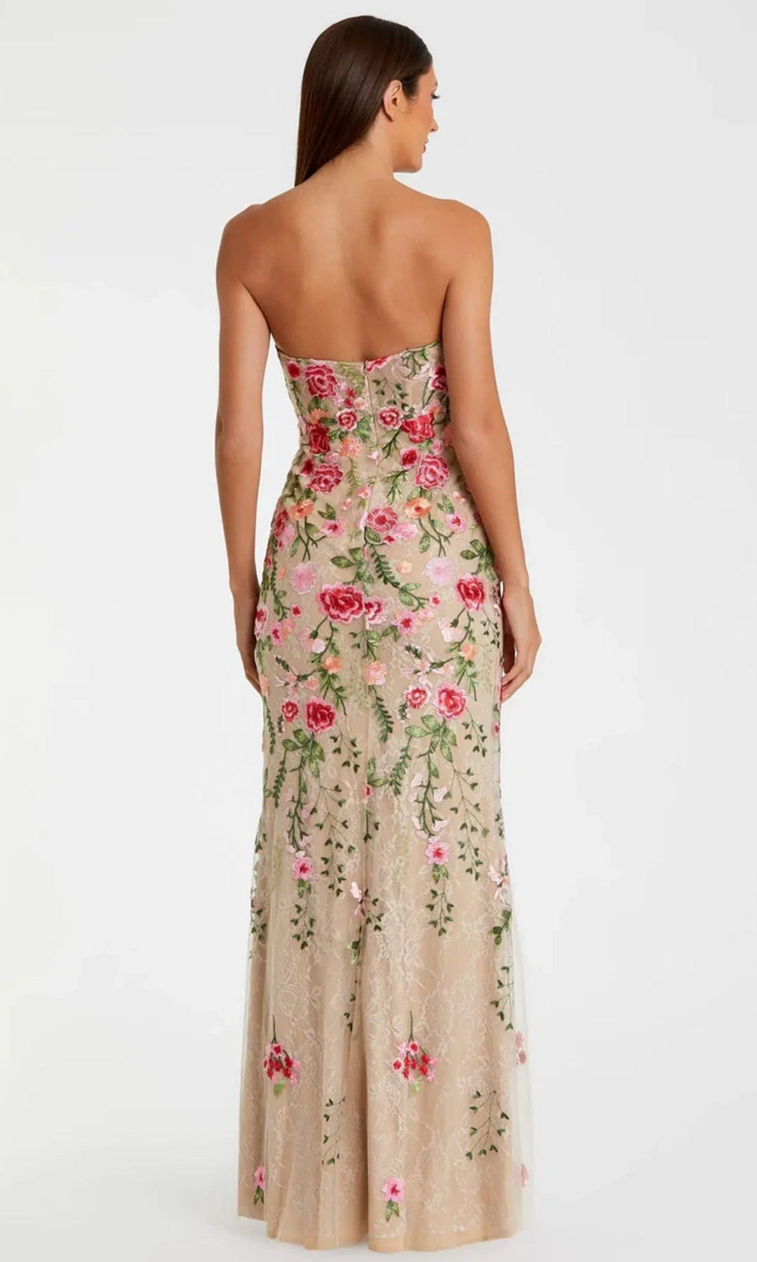 Mac Duggal 68894 - Strapless Floral Column Evening Gown