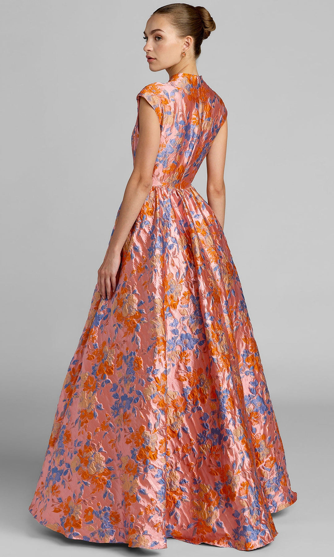Mac Duggal 69171 - Floral Textured V-Neckline Prom Gown