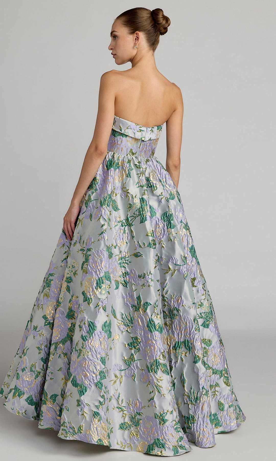 Mac Duggal 69172 - Floral Pattern Strapless Evening Ballgown