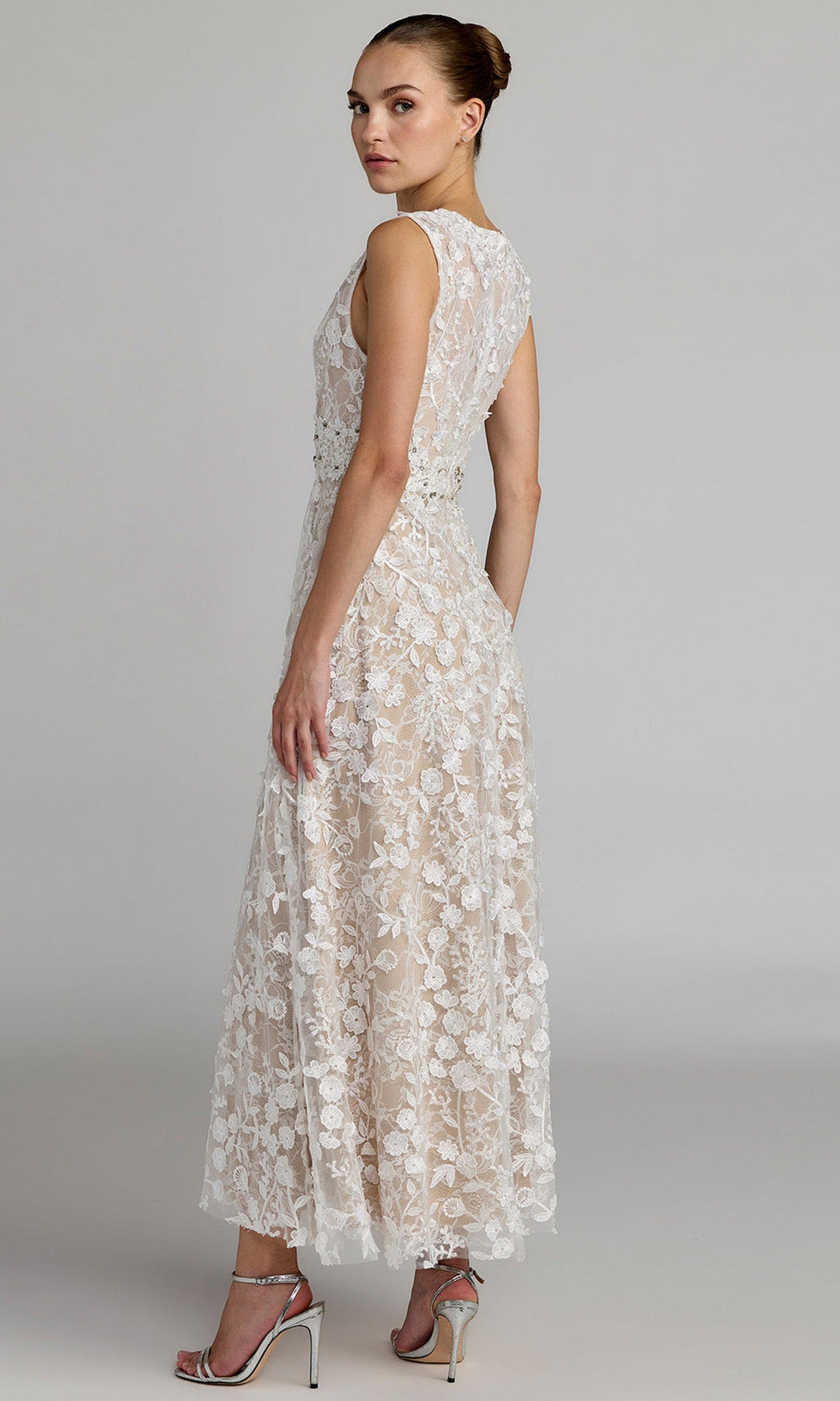 Mac Duggal 69192 - Floral Embroidered Sleeveless Midi Dress