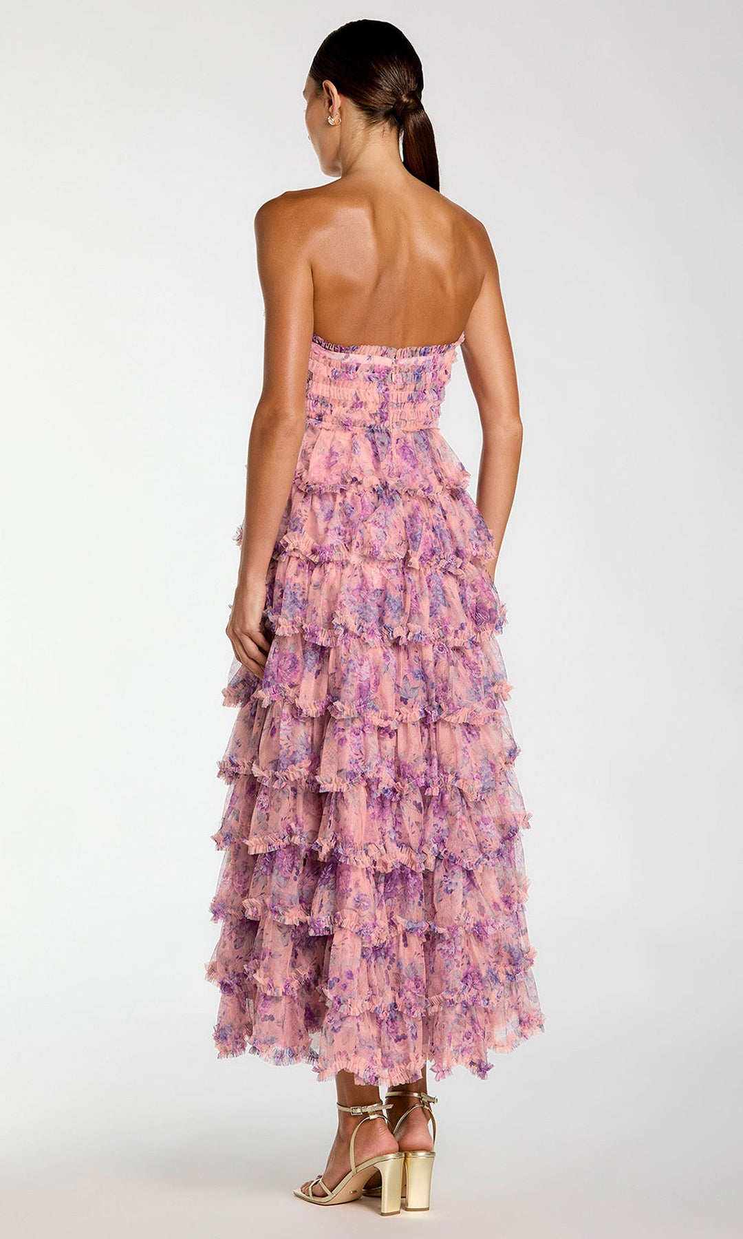 Mac Duggal 8420 - Ruffle Bodice Straight Neckline Midi Dress