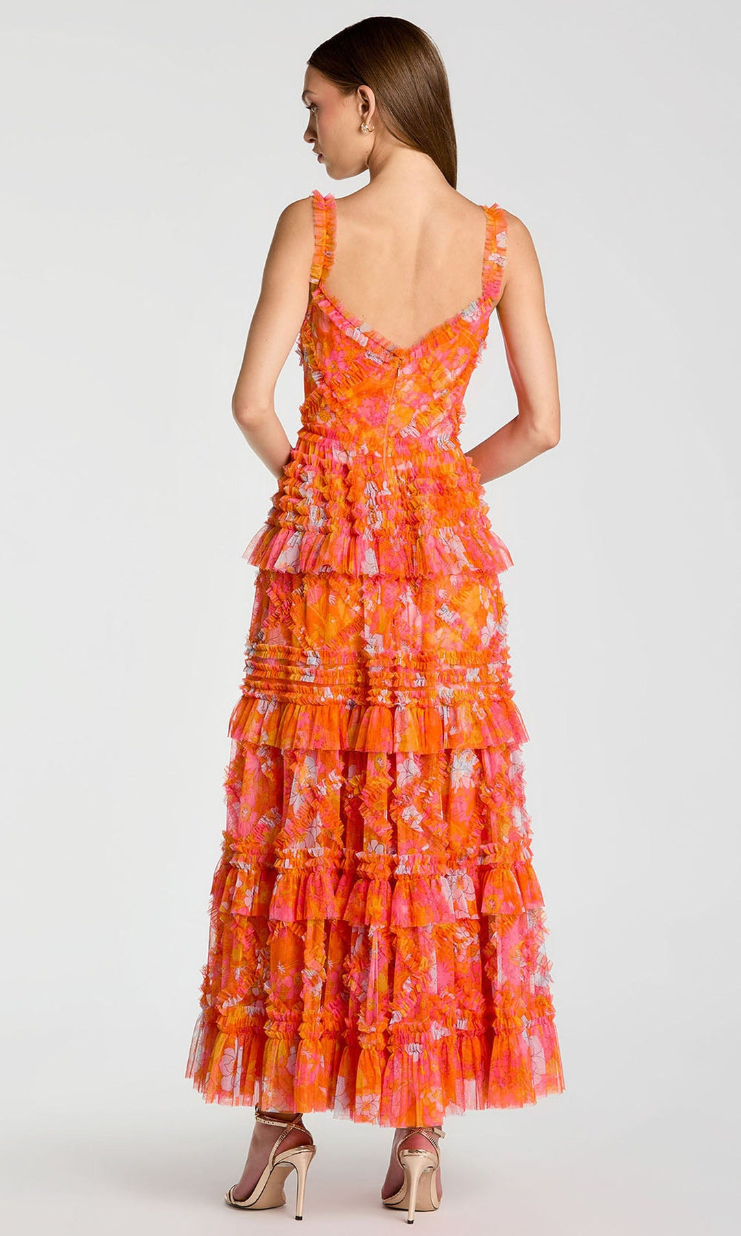 Mac Duggal 8475 - Floral Ruffle Sweetheart Long Gown