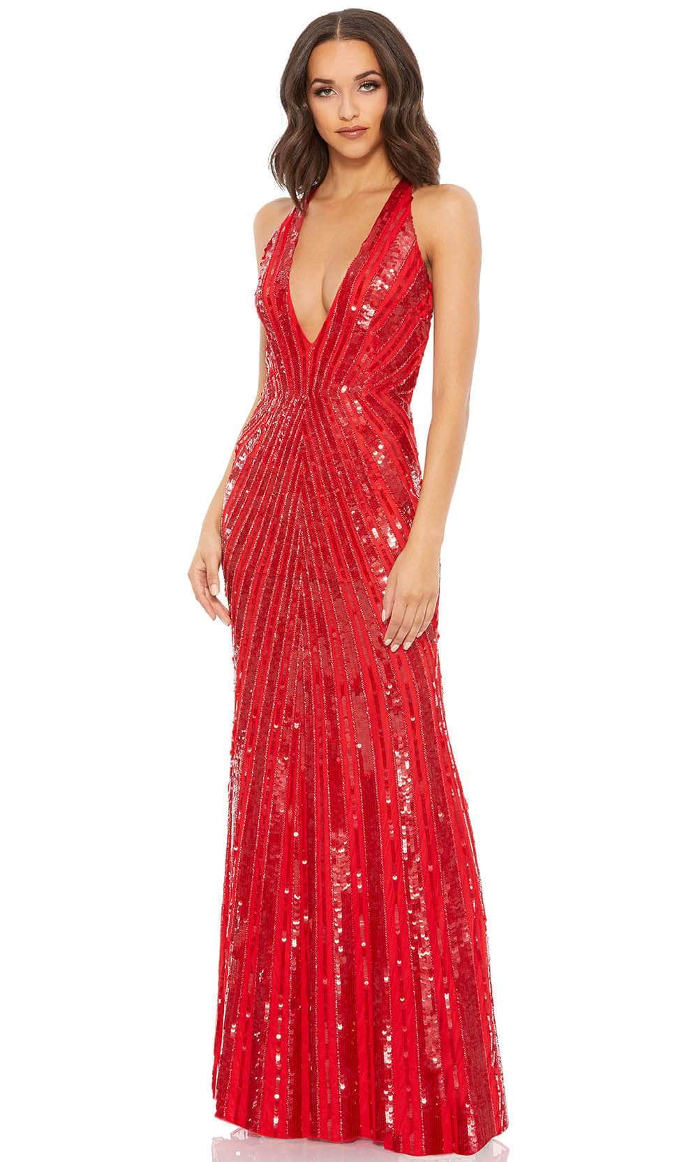Mac Duggal 93560 - Shimmering Sleeveless Evening Dress Evening Dresses 0 / Red