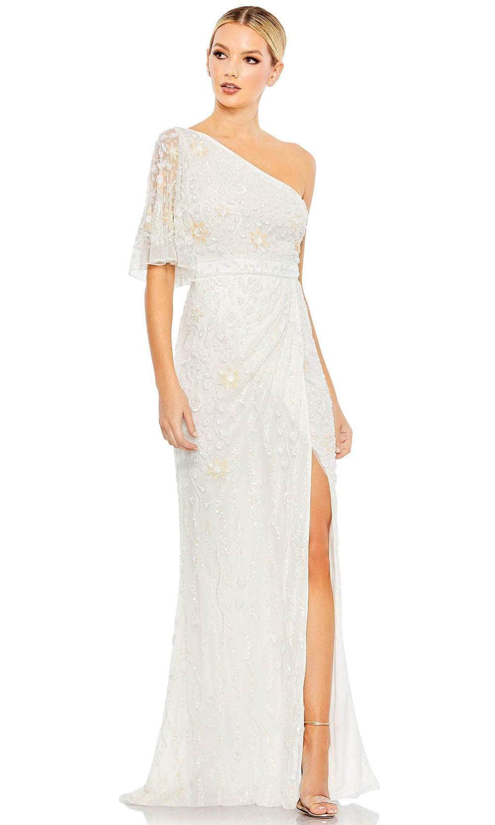 Mac Duggal 93635 - One-Shoulder Evening Dress Special Occasion Dress 2 / White