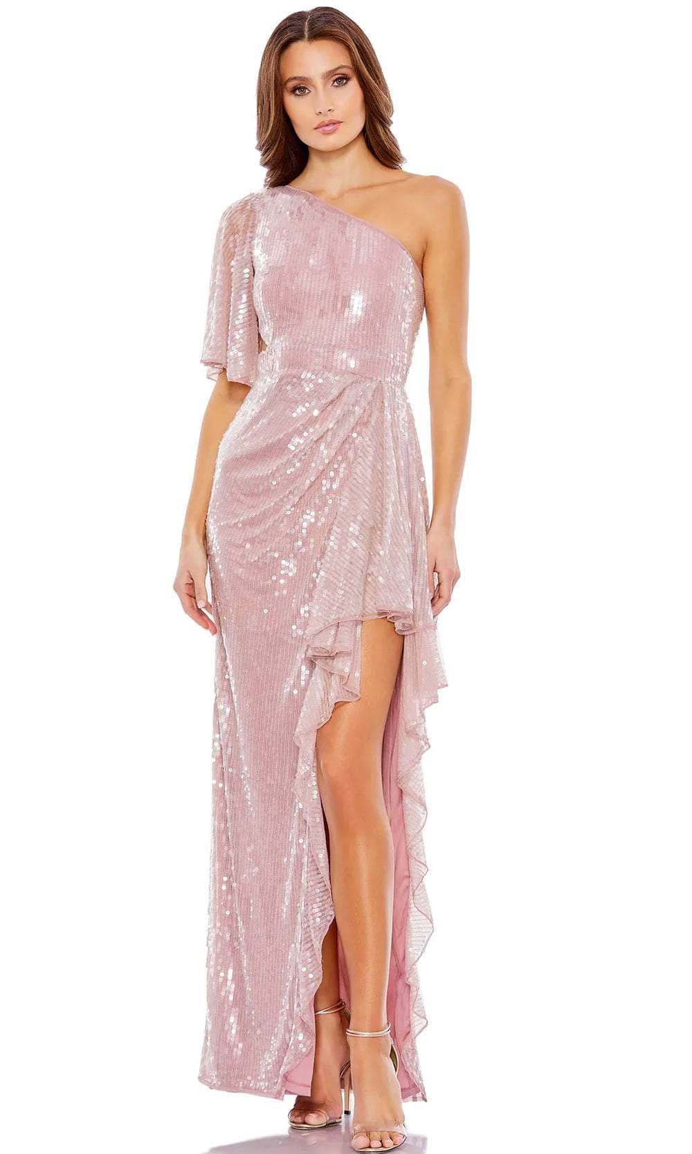 Mac Duggal 93662 - Asymmetrical Sequined Evening Dress Evening Dresses 0 / Mauve