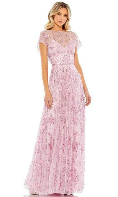 Mac Duggal 93685 - Short Cap Sleeve A-Line Dress Special Occasion Dress 0 / Candy Pink