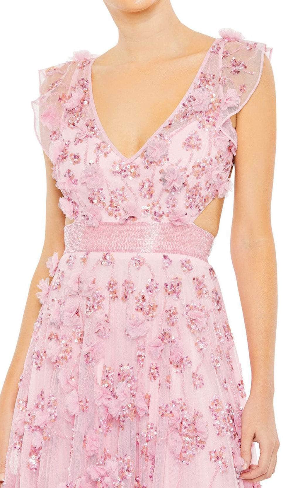 Mac Duggal 93692 - 3D Flower Embellished A-Line Prom Dress Evening Dresses
