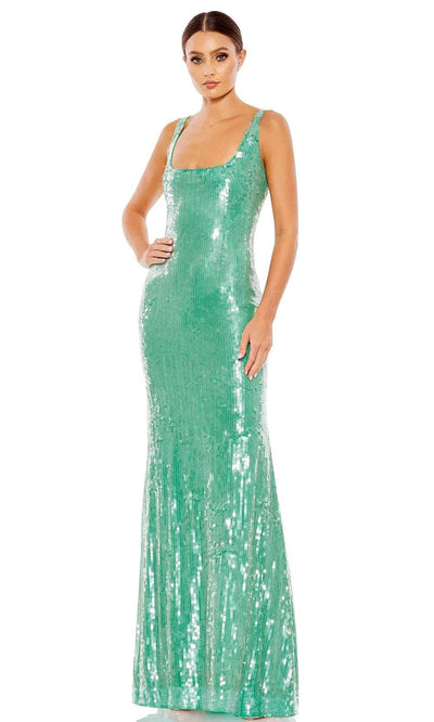 Mac Duggal 93725 - Sequined Square Neck Evening Gown Evening Dresses 0 / Jade