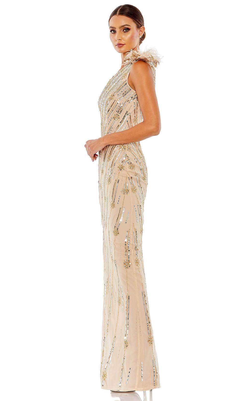 Mac Duggal 93739 - Embellished Asymmetrical Neck Evening Gown Special Occasion Dress