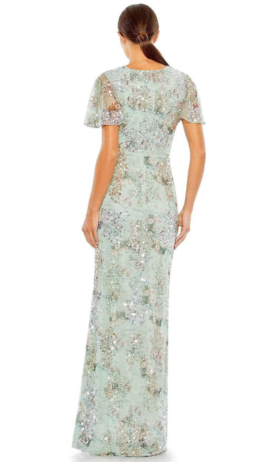 Mac Duggal 93749 - Floral Print V-Neck Evening Gown Special Occasion Dress