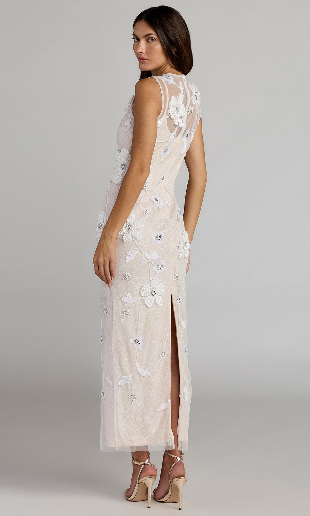 Mac Duggal 9465 - Floral Applique Illusion Jewel Prom Dress
