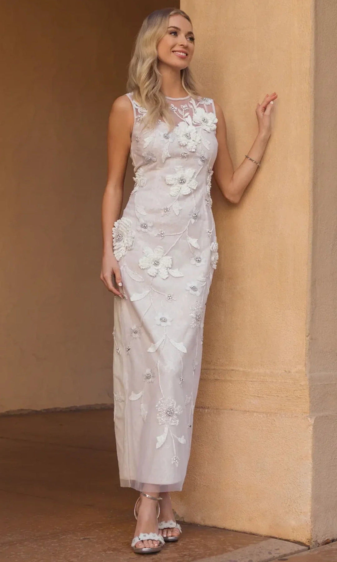 Mac Duggal 9465 - Floral Applique Illusion Jewel Prom Dress