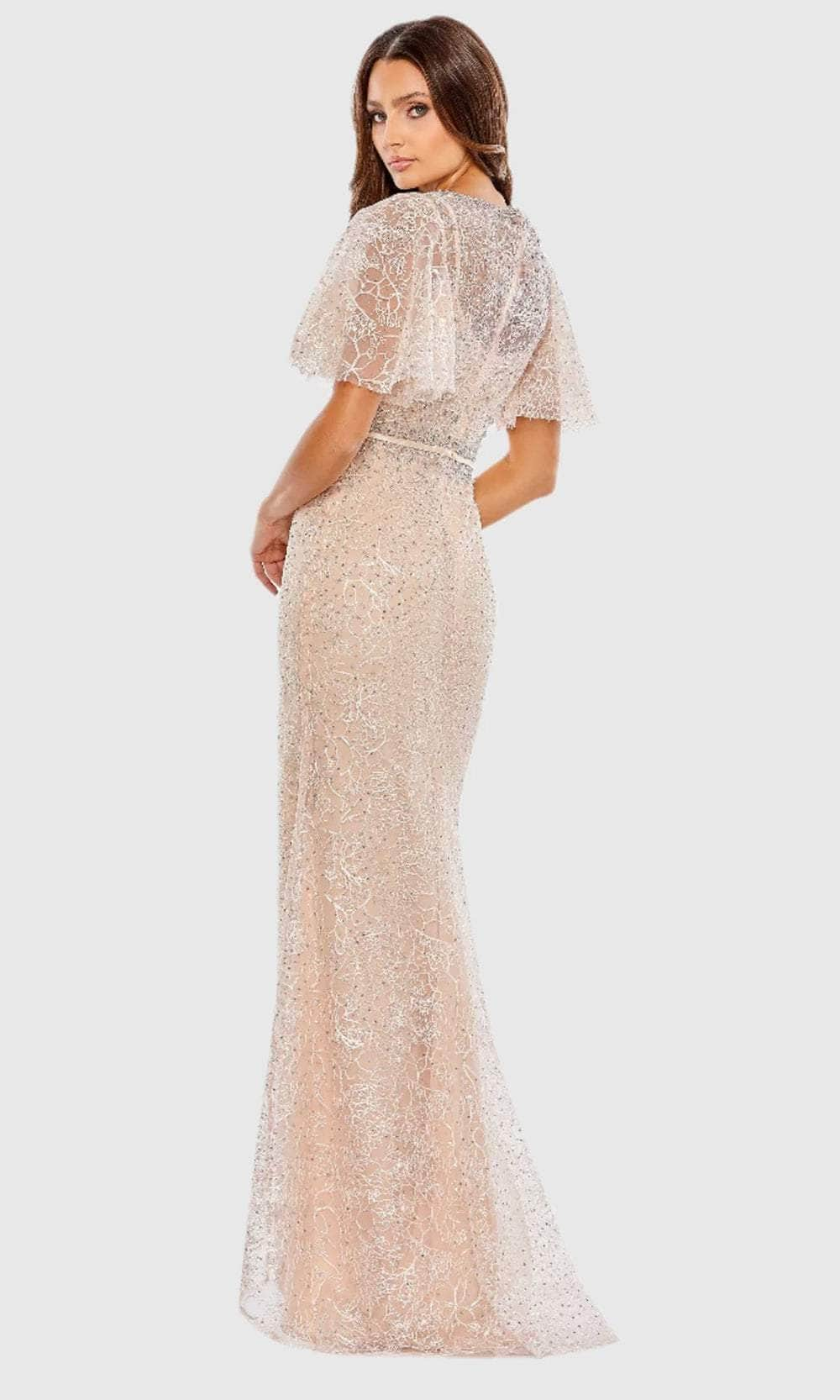 Mac Duggal A20368 - Butterfly Sleeve Heat-Set Embellished Prom Gown Mother of the Bride Dresses