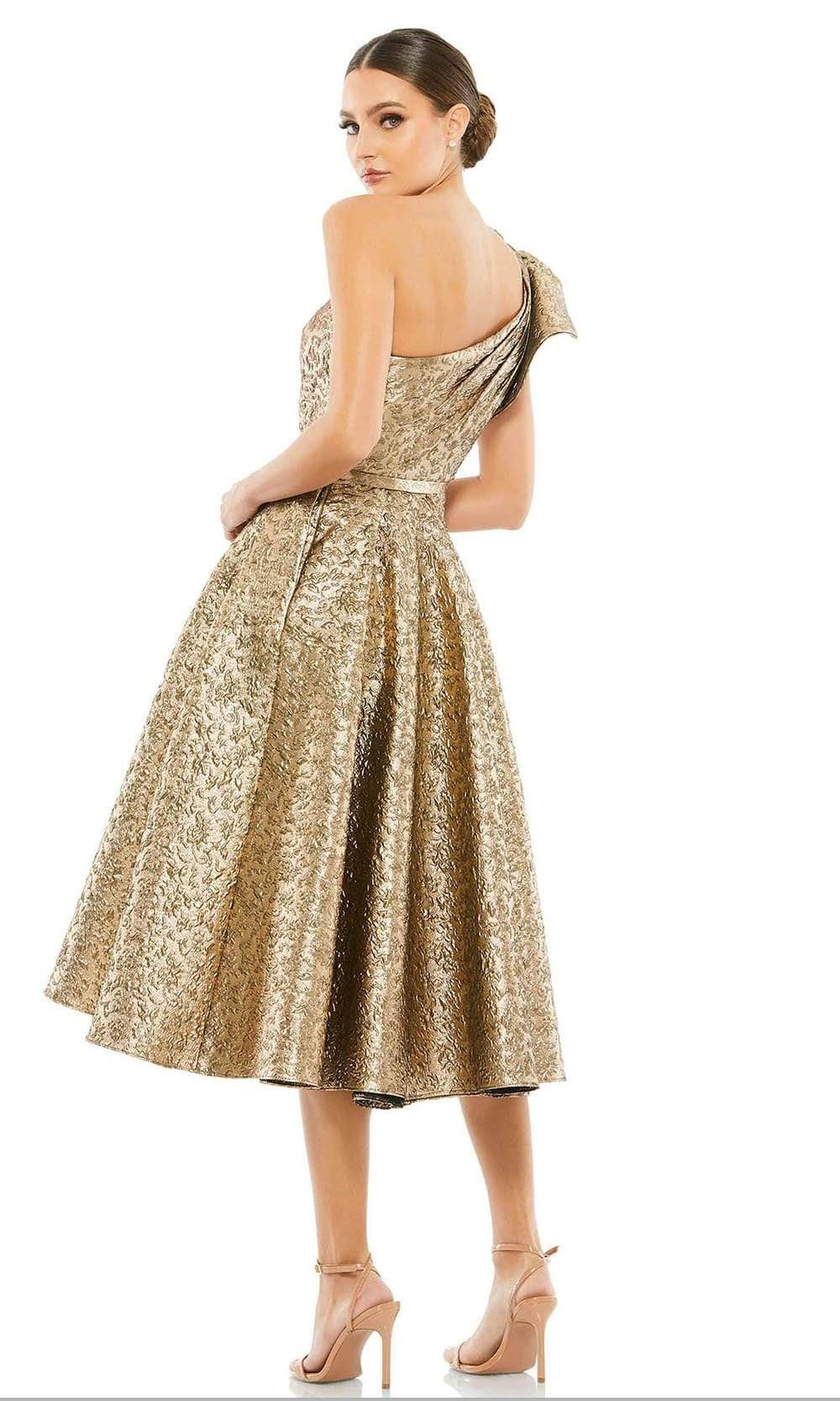 Mac Duggal Cocktail - 67906D Metallic A-Line Cocktail Dress Cocktail Dresses