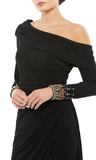 Mac Duggal Evening - 12231 Jewel Cuffed Asymmetrical Long Gown Evening Dresses