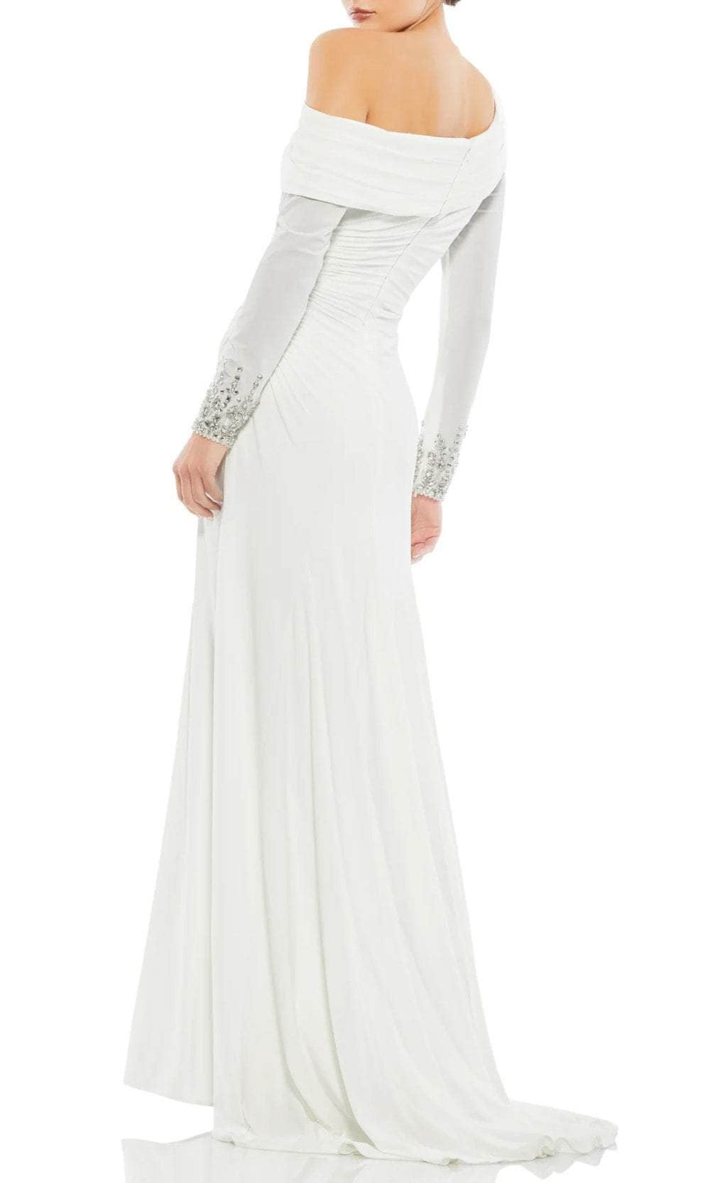 Mac Duggal Evening - 12231 Jewel Cuffed Asymmetrical Long Gown Evening Dresses