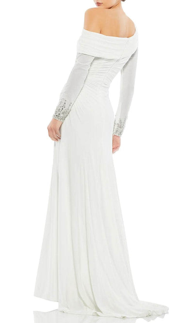 Mac Duggal Evening - 12231 Jewel Cuffed Asymmetrical Long Gown Evening Dresses
