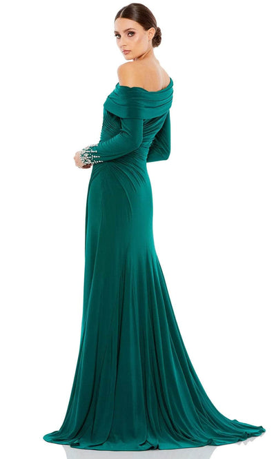 Mac Duggal Evening - 12231 Jewel Cuffed Asymmetrical Long Gown Evening Dresses