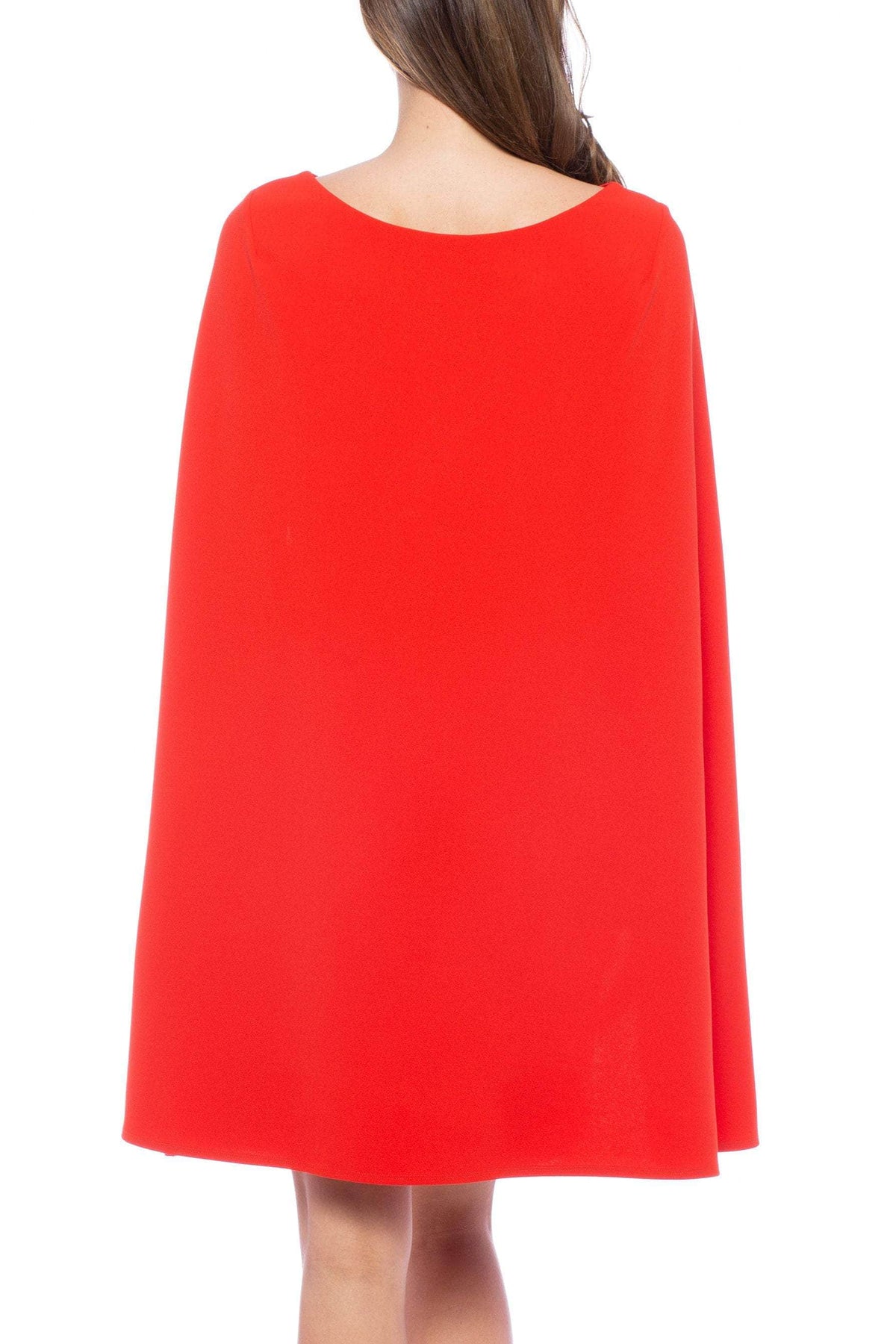 Marina 268518 - Short Crepe Sheath Dress - Cape, Rhinestone Beaded, Pocket, Midrise Scoop Back, Mid-Thigh ADASA Marina 268518 - Short Crepe Sheath Dress - Cape, Rhinestone Beaded, Pocket, Midrise Scoop Back, Mid-Thigh ADASA